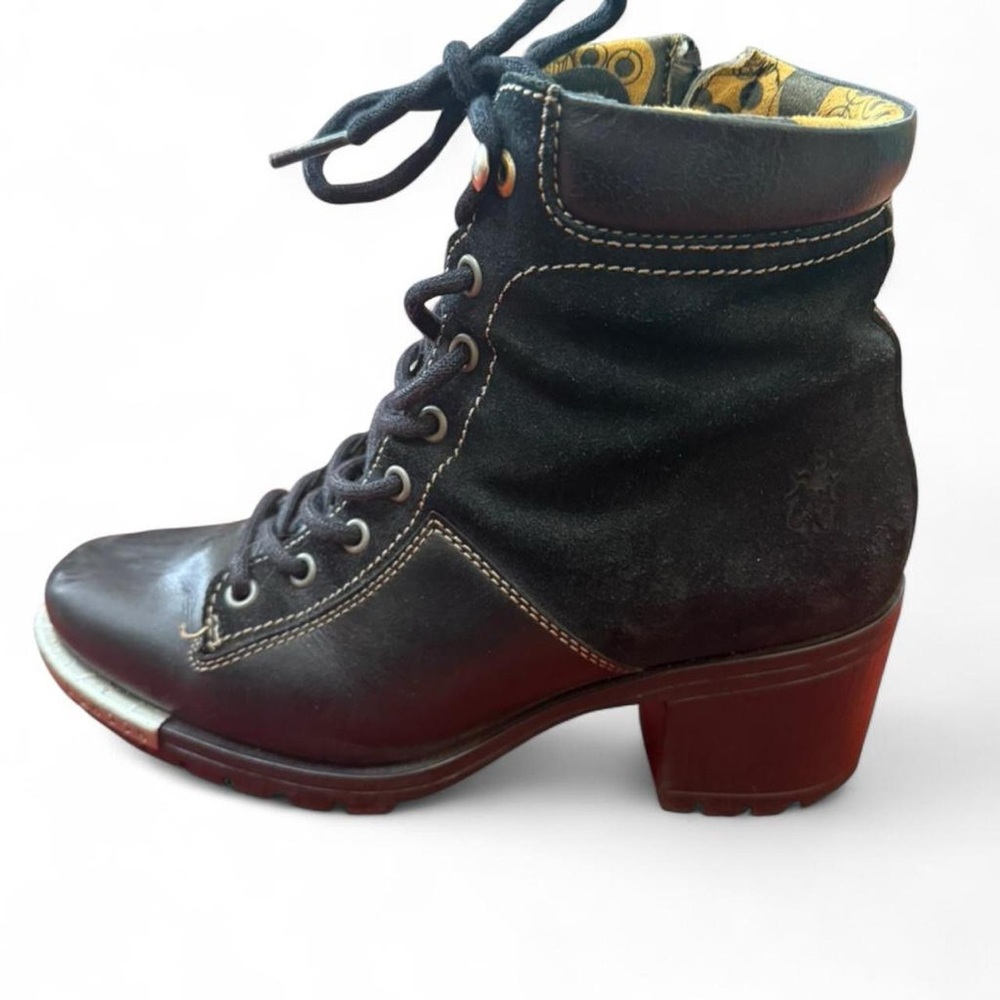 Fly London Black Combat Boots EU 40/US 9 - Picture 4 of 8